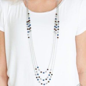 Paparazzi Seasonal Sensation Blue and Purple Necklace and Earring Set
